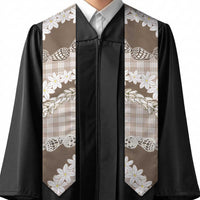 Brown Hawaii Tiare and Shell Lei Graduation Stole Hawaiian Palaka Luxury Vibes LT14 - Polynesian Pride