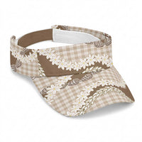 Brown Hawaii Tiare and Shell Lei Sun Visor Cap Hawaiian Palaka Luxury Vibes LT14 Universal Fit Brown - Polynesian Pride