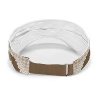 Brown Hawaii Tiare and Shell Lei Sun Visor Cap Hawaiian Palaka Luxury Vibes LT14 - Polynesian Pride