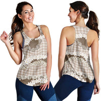 Brown Hawaii Tiare and Shell Lei Women Racerback Tank Hawaiian Palaka Luxury Vibes LT14 - Polynesian Pride