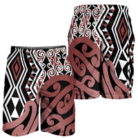 Brown New Zealand Shorts for Men Aotearoa Kowhaiwhai Mix Taniko Art LT14 - Polynesian Pride