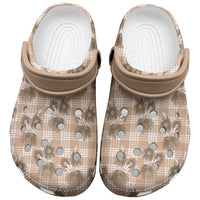 Brown Palaka Hawaii Clogs Shoes Hawaiian Lehua Blossoms LT05 Brown - Polynesian Pride