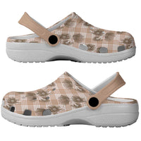 Brown Palaka Hawaii Clogs Shoes Hawaiian Lehua Blossoms LT05 - Polynesian Pride