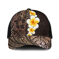 Brown Polynesia Baseball Net Cap Plumeria Tropical Leaves With Galaxy Polynesian Art LT14 One Size Black Brown - Polynesian Pride