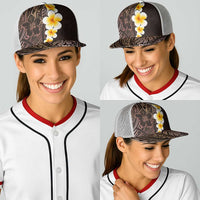 Brown Polynesia Baseball Net Cap Plumeria Tropical Leaves With Galaxy Polynesian Art - Polynesian Pride