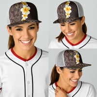 Brown Polynesia Baseball Net Cap Plumeria Tropical Leaves With Galaxy Polynesian Art LT14 - Polynesian Pride