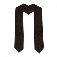 Brown Polynesia Graduation Stole Plumeria Tropical Leaves With Galaxy Polynesian Art LT14 - Polynesian Pride