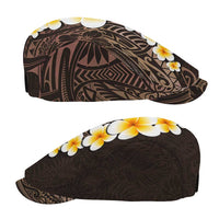 Brown Polynesia Jeff Hat Plumeria Tropical Leaves Galaxy Polynesian Art - Polynesian Pride
