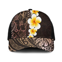 Brown Polynesia Mesh Trucker Cap Plumeria Tropical Leaves With Galaxy Polynesian Art LT14 One Size Black Brown - Polynesian Pride
