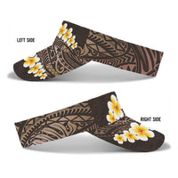 Brown Polynesia Sun Visor Cap Plumeria Tropical Leaves With Galaxy Polynesian Art LT14 - Polynesian Pride