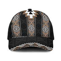 Brown Taniko Aotearoa Baseball Net Cap Niho Taniwha Mix Poutama LT14 One Size Black Brown - Polynesian Pride