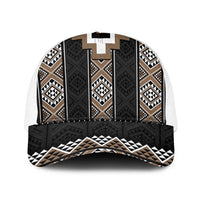 Brown Taniko Aotearoa Mesh Trucker Cap Niho Taniwha Mix Poutama LT14 One Size White Brown - Polynesian Pride