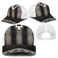 Brown Taniko Aotearoa Mesh Trucker Cap Niho Taniwha Mix Poutama LT14 - Polynesian Pride