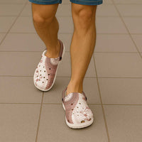 Bula Fiji Clogs Shoes Brown Plumeria Masi Tapa Pattern - Polynesian Pride