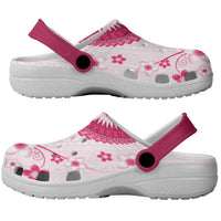 Bula Fiji Clogs Shoes Pink Plumeria Masi Tapa Pattern - Polynesian Pride