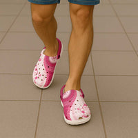 Bula Fiji Clogs Shoes Pink Plumeria Masi Tapa Pattern - Polynesian Pride