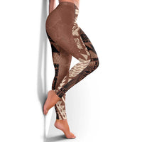 Bula Fiji Leggings Tribal Masi Tapa - Brown