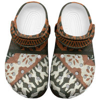 Bula Fiji Tapa Clogs Shoes Fijian Masi Vintage Vibes LT14 Brown - Polynesian Pride