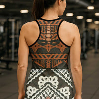 Bula Fiji Tapa Hollow Tank Top Fijian Masi Vintage Vibes - Polynesian Pride