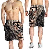 Bula Hibiscus Festival Shorts for Men Fijian Masi Pattern Half Style - Polynesian Pride