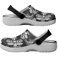 Cook Islands Black Marble Tivaevae Clogs Shoes LT05 - Polynesian Pride