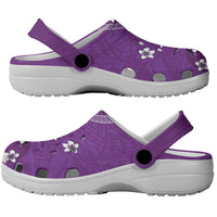 Cook Islands Clogs Shoes Purple Hibiscus And Stars LT05 - Polynesian Pride