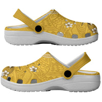 Cook Islands Clogs Shoes Yellow Hibiscus And Stars LT05 - Polynesian Pride