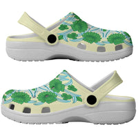 Cook Islands Green Tivaevae Clogs Shoes LT05 - Polynesian Pride