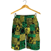Cook Islands Mere Kiritimiti Shorts for Men Pacific Patchwork Xmas Vibes LT9 - Polynesian Pride