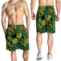 Cook Islands Mere Kiritimiti Shorts for Men Pacific Patchwork Xmas Vibes LT9 - Polynesian Pride