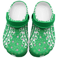Cook Islands Mitiaro Clogs Shoes Polynesian Tribal Tattoo LT05 Green - Polynesian Pride