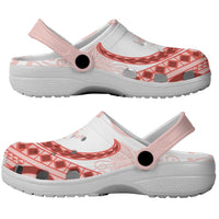 Coral Red Polynesian Tribal Turtle Floral Pattern Clogs Shoes LT05 - Polynesian Pride