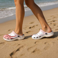Coral Red Polynesian Tribal Turtle Floral Pattern Clogs Shoes LT05 - Polynesian Pride