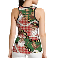 Cowboy Hawaii Mele Kalikimaka Hollow Tank Top Paniolo Kukui Nut Pikake Lei Red Version LT14 - Polynesian Pride