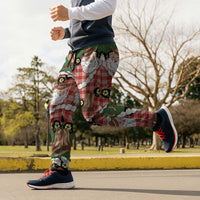 Cowboy Hawaii Mele Kalikimaka Jogger Pants Paniolo Kukui Nut Pikake Lei Red Version LT14 - Polynesian Pride