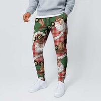 Cowboy Hawaii Mele Kalikimaka Jogger Pants Paniolo Kukui Nut Pikake Lei Red Version LT14 - Polynesian Pride
