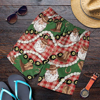 Cowboy Hawaii Mele Kalikimaka Shorts for Men Paniolo Kukui Nut Pikake Lei Red Version LT14 Red - Polynesian Pride