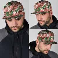 Cowboy Hawaii Mele Kalikimaka Snapback Cap Paniolo Kukui Nut Pikake Lei Red Version - Polynesian Pride