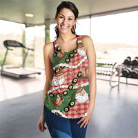 Cowboy Hawaii Mele Kalikimaka Women Racerback Tank Paniolo Kukui Nut Pikake Lei Red Version LT14 - Polynesian Pride