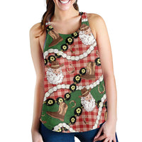 Cowboy Hawaii Mele Kalikimaka Women Racerback Tank Paniolo Kukui Nut Pikake Lei Red Version LT14 - Polynesian Pride