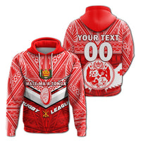 Custom Tonga Rugby Mate Maa Tonga Tapa Pattern Hoodie LT2 Hoodie RED - Polynesian Pride