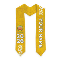 Custom Anastasis College Graduation Stole Tongan Ngatu Pattern LT05 - Polynesian Pride