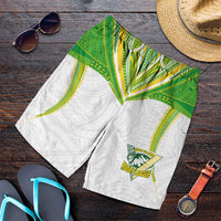 Custom Cook Islands Rugby Shorts for Men Tatau Art Sport Style White Color LT03 White - Polynesian Pride