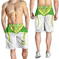 Custom Cook Islands Rugby Shorts for Men Tatau Art Sport Style White Color LT03 - Polynesian Pride