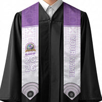 Custom Dudley School Graduation Stole With Fijian Tapa Pattern LT05 - Polynesian Pride