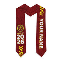 Custom Eua High School Graduation Stole Tongan Ngatu Pattern