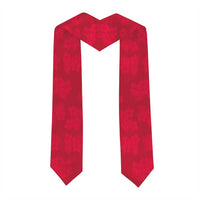 Custom Guam Graduation Stole Guaman Seal Red Floral Design LT05 - Polynesian Pride