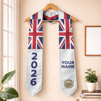 Custom Hawaii Graduation Stole Aloha Flag And Seal LT05 One Size White - Polynesian Pride