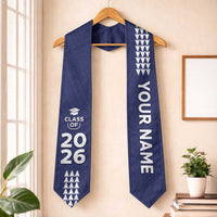 Custom Hawaii Graduation Stole Kakau Pattern Blue Version LT05 One Size Blue - Polynesian Pride