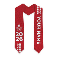 Custom Hawaii Graduation Stole Kakau Pattern Red Version LT05 - Polynesian Pride